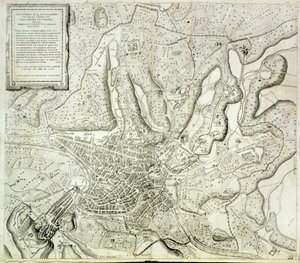 芸術家によって刻まれたローマの街の地図、1557